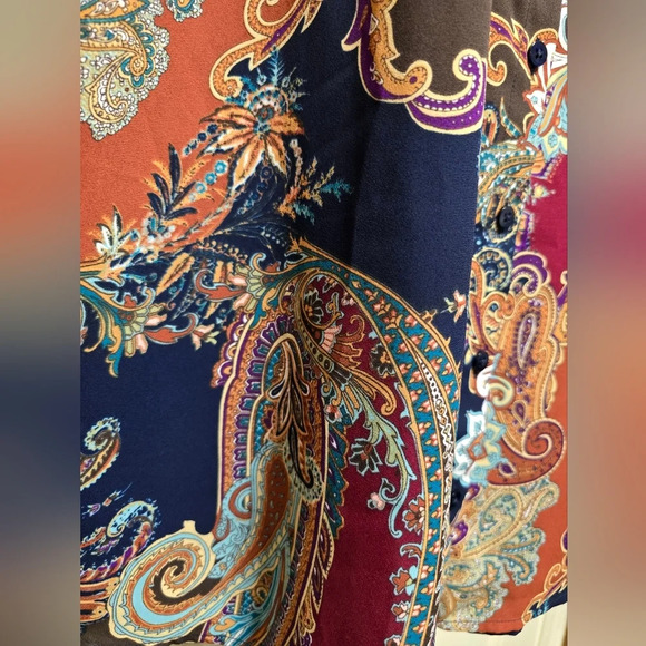 Chico’s Reversible Paisley-Dot Shirt Sz 3 (16) - Picture 6 of 16